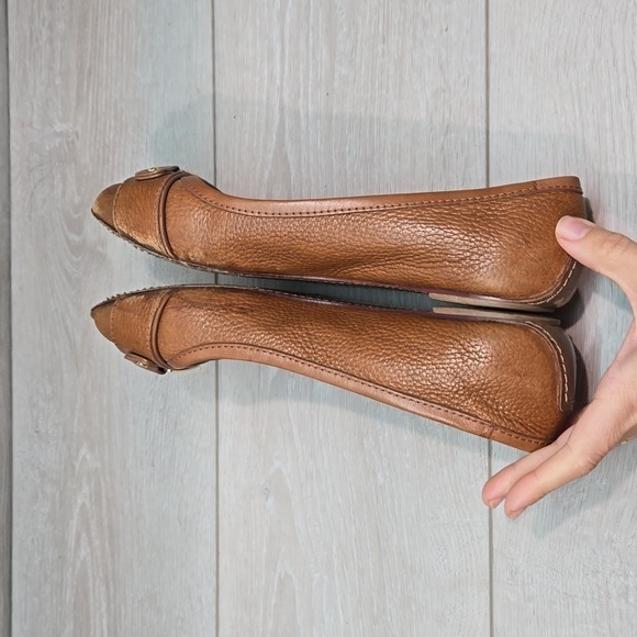 Tory Burch Womens Clines Logo Open Toe Flats Loafer Slip on shoes sz 10M - Picture 11 of 16